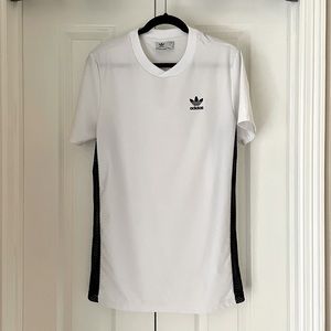 Adidas Originals White Jersey Dress with Mesh on Sides Size M